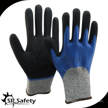 SRSAFETY nitrilo totalmente recubierto doble inmersión anti aceite resistente guantes